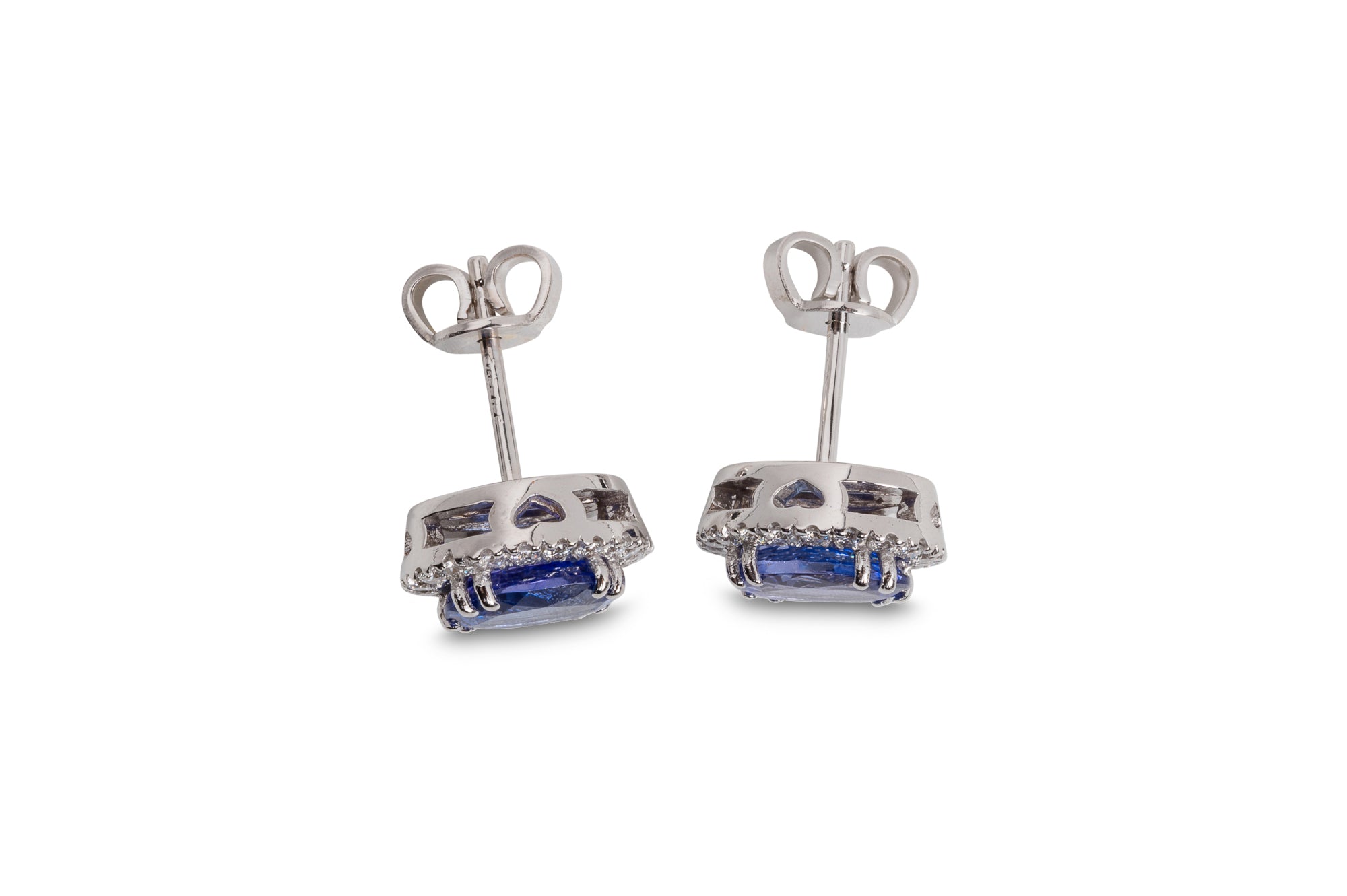 2 pezzi Orecchini a perno in zaffiro blu di moda da donna, pietra 2 pezzi Orecchini a perno in zaffiro blu di moda da donna, pietra